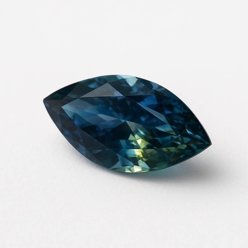 Parti Marquise Sapphire - 3.65ct - Australia 3.65 carat parti marquise cut natural sapphire from Australia, vs clarity, heated